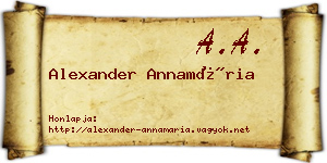 Alexander Annamária névjegykártya