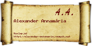 Alexander Annamária névjegykártya